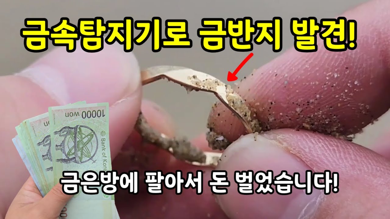 금속탐지기로 발견한 금반지 팔았습니다! 얼마를 벌었을까?