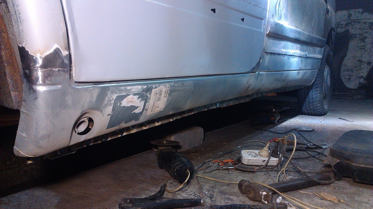 Mercedes Vito.  Замена порога, подгонка, сварка