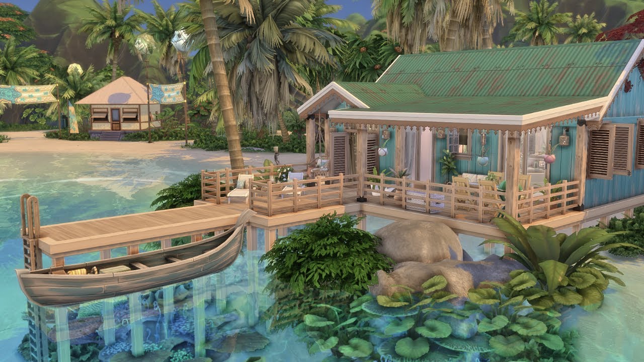 Boho Beach Shack l The Sims 4 Island Living l Summer Build