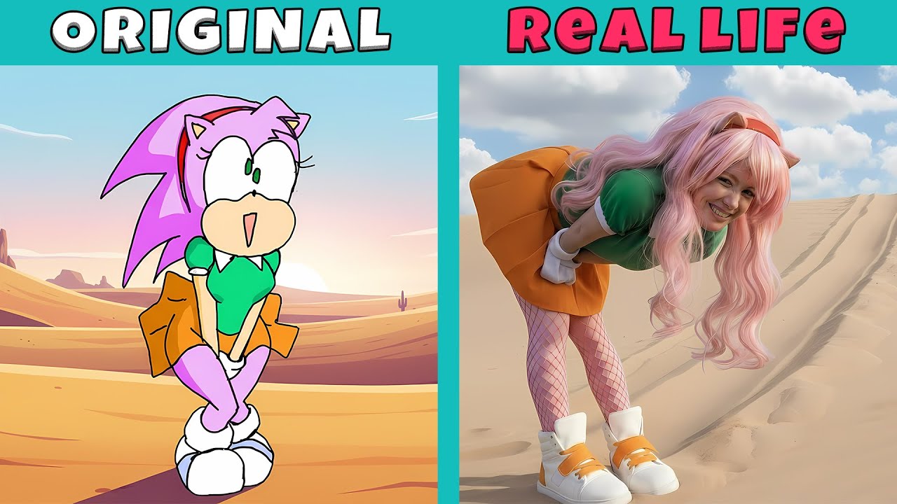 You should not wear skirts when sandboarding | Sonic Original vs Real Life | Sonic Animation