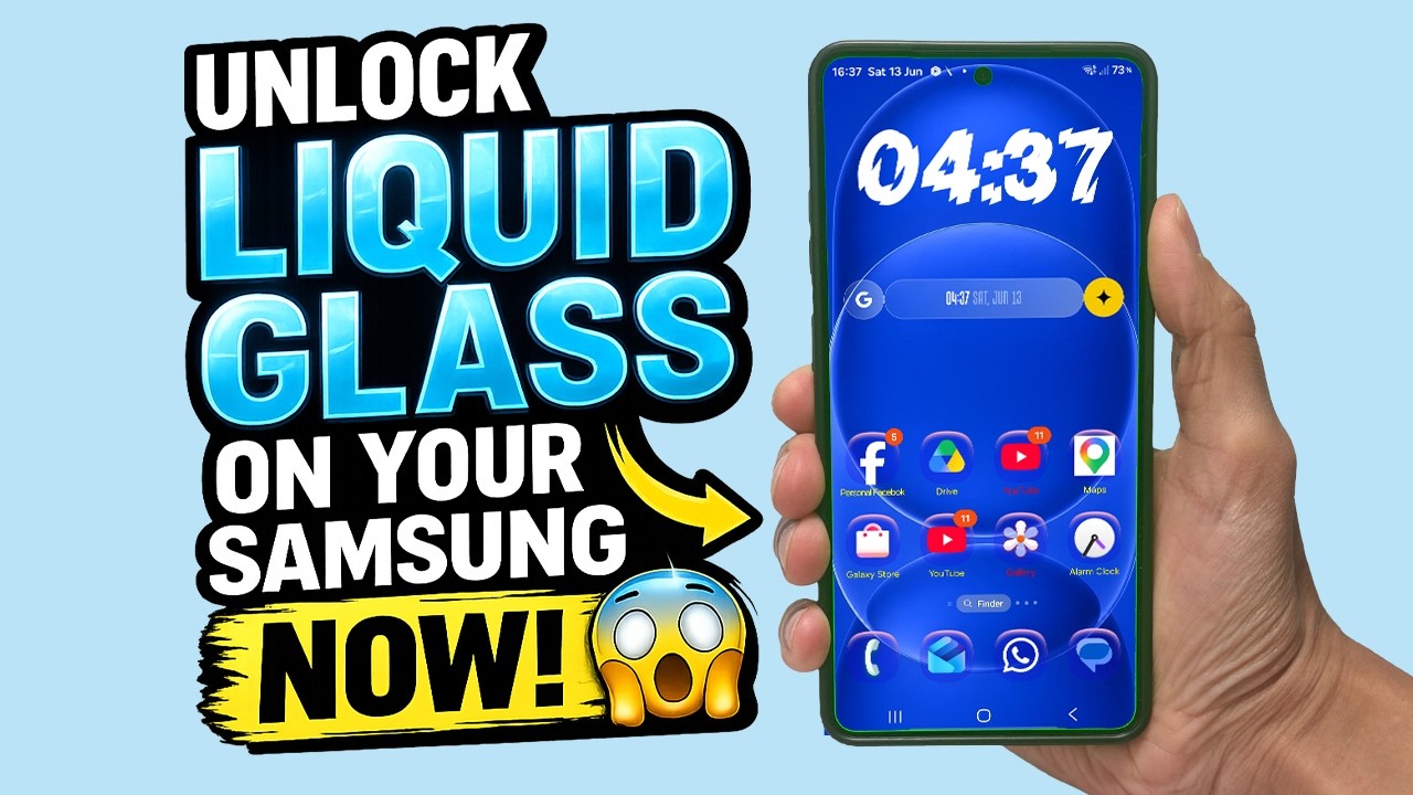 Unlock Liquid Glass on Your Samsung NOW! 😱 Black, Monochrome, Grainy & 3D Icons!