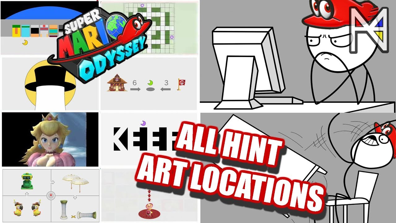 How to Find All Hint Art Power Moon Locations (Including Dark Side Art) - SUPER MARIO ODYSSEY
