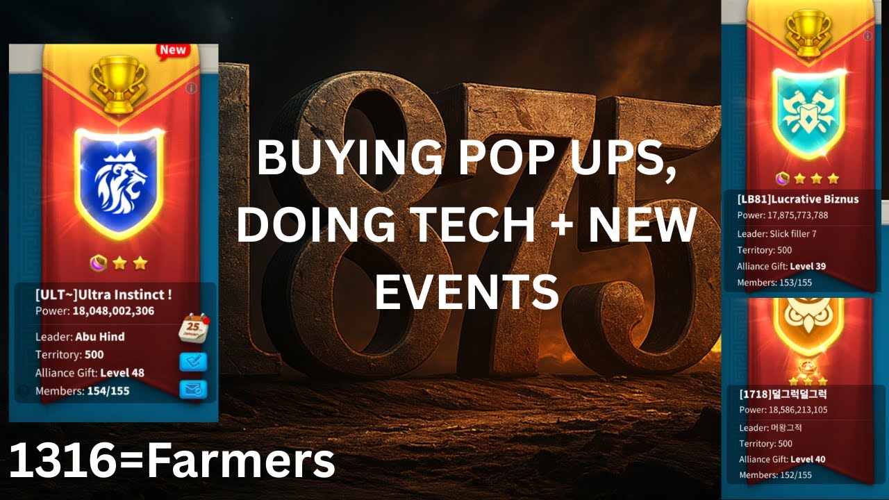 1875 MAP OPENING, Doing Pop Ups + New events