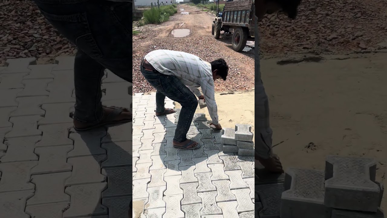 Interlock tile price || Road work |Construction work #construction #constructionchannel #civilwork