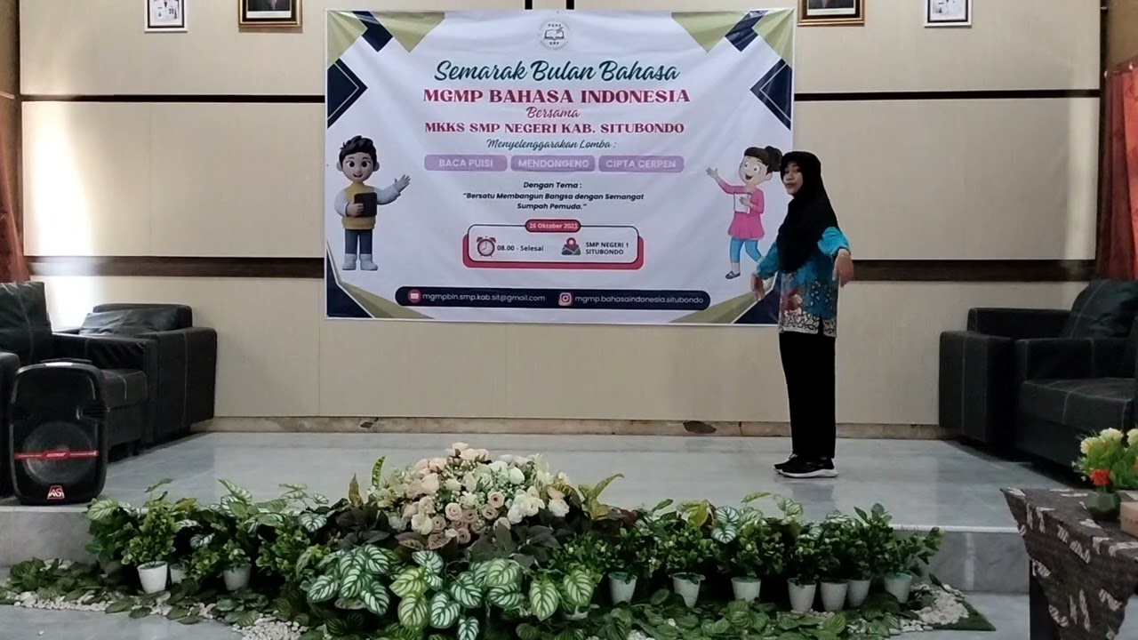 Juara 1 lomba mendongeng semarak bulan bahasa MGMP bahasa Indonesia Kab. situbondo