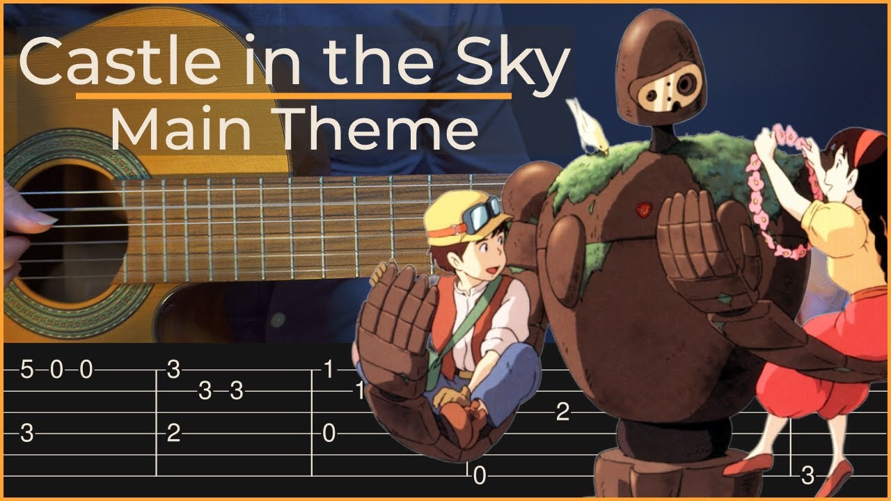 Castle in the Sky - Main Theme (Simple Guitar Tab)