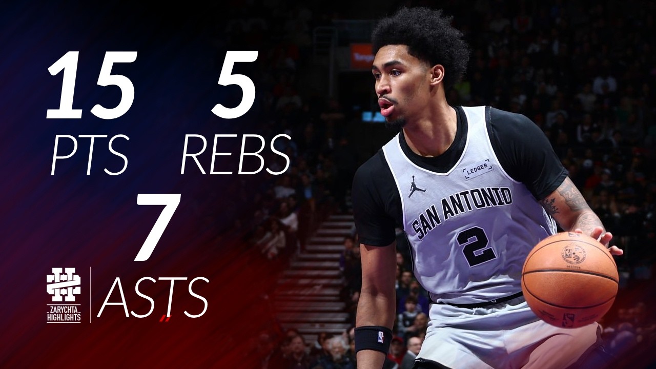 Dylan Harper 15 pts 5 rebs 7 asts vs Raptors 25/26 season