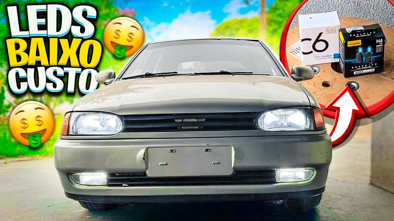 INSTALANDO LAMPADAS LED H4 NO FAROL E H3 NO MILHA DO GOL BOLA 99 [ LEDS CUSTO BENEFÍCIO] 🤑