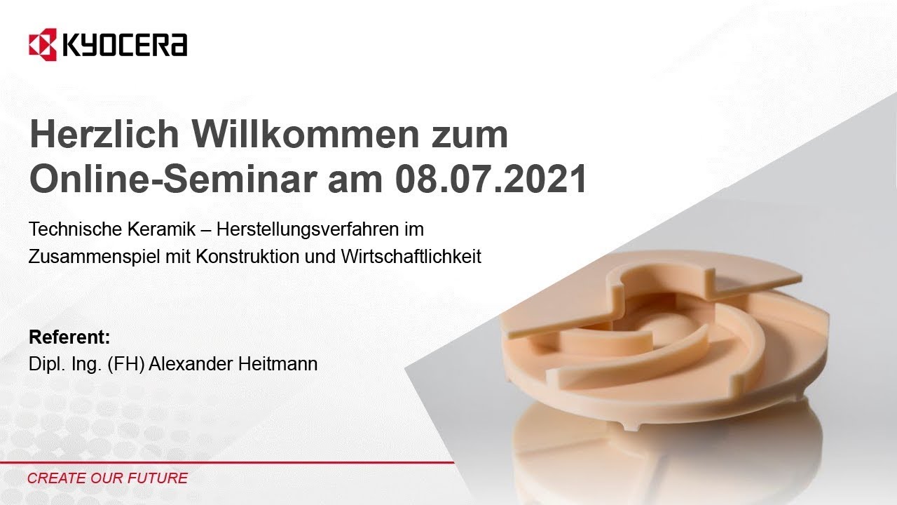 Online-Seminar Herstellung von Oxidkeramik