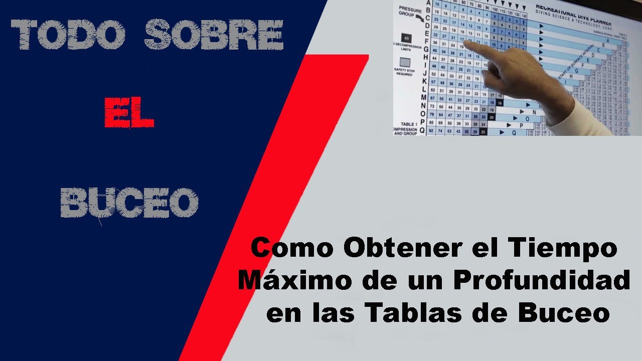 Tablas de Buceo PADI (Como Obtener el Tiempo M&aacute;ximo de una Buceada)