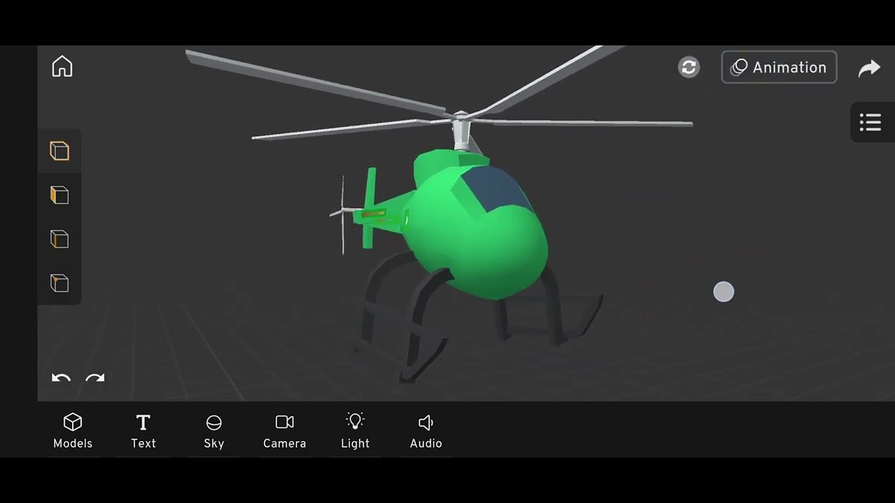 Low Poly Helicopter 3D Model in Prisma3D Mobile | From Scratch 🚁