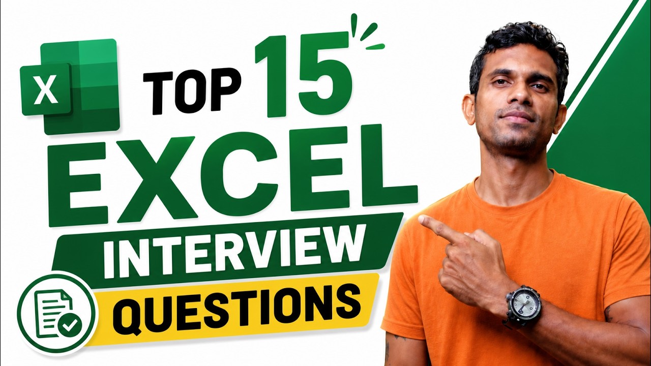 Top 15 Excel Interview Questions