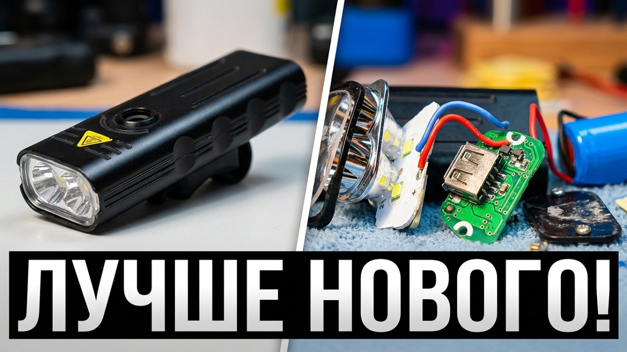 Ремонт велосипедного фонаря. Усовершенствование.
