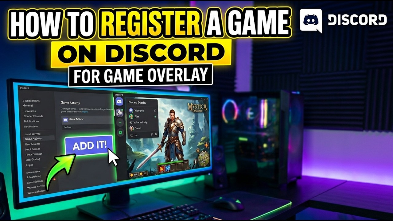 Как зарегистрировать игру в Discord для включения оверлея игры. Включите оверлей для игровой плат...