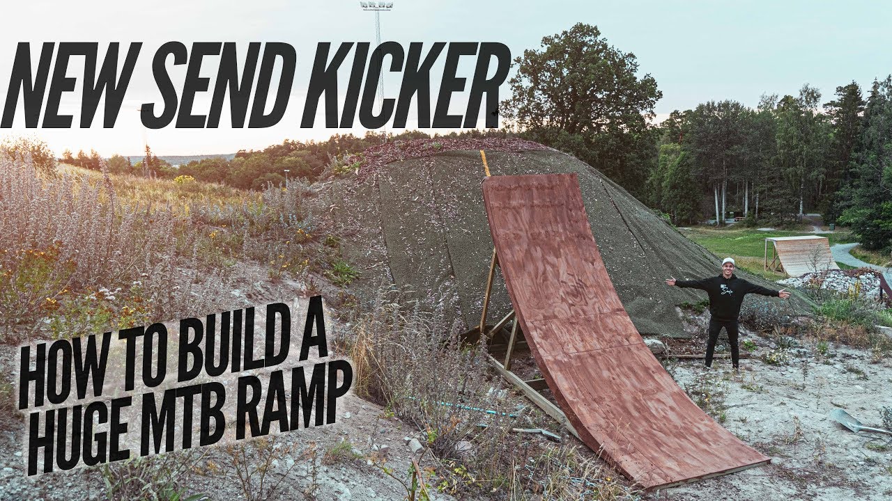 WE BUILT A HUGE MTB KICKER RAMP FOR MY COMPOUND!! (New trick booter)