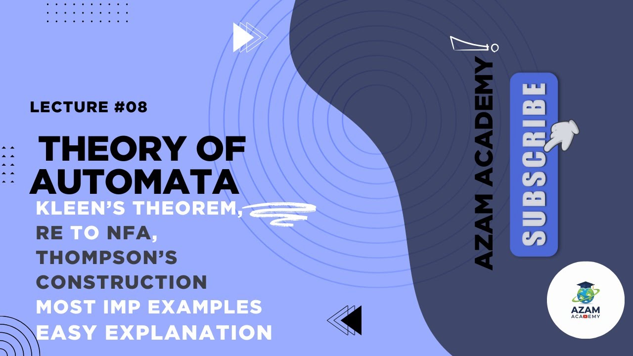 TOA - LEC 8 | Kleen's Theorem | Thompson's Construction | Regular Expression to NFA | GateSmasher |