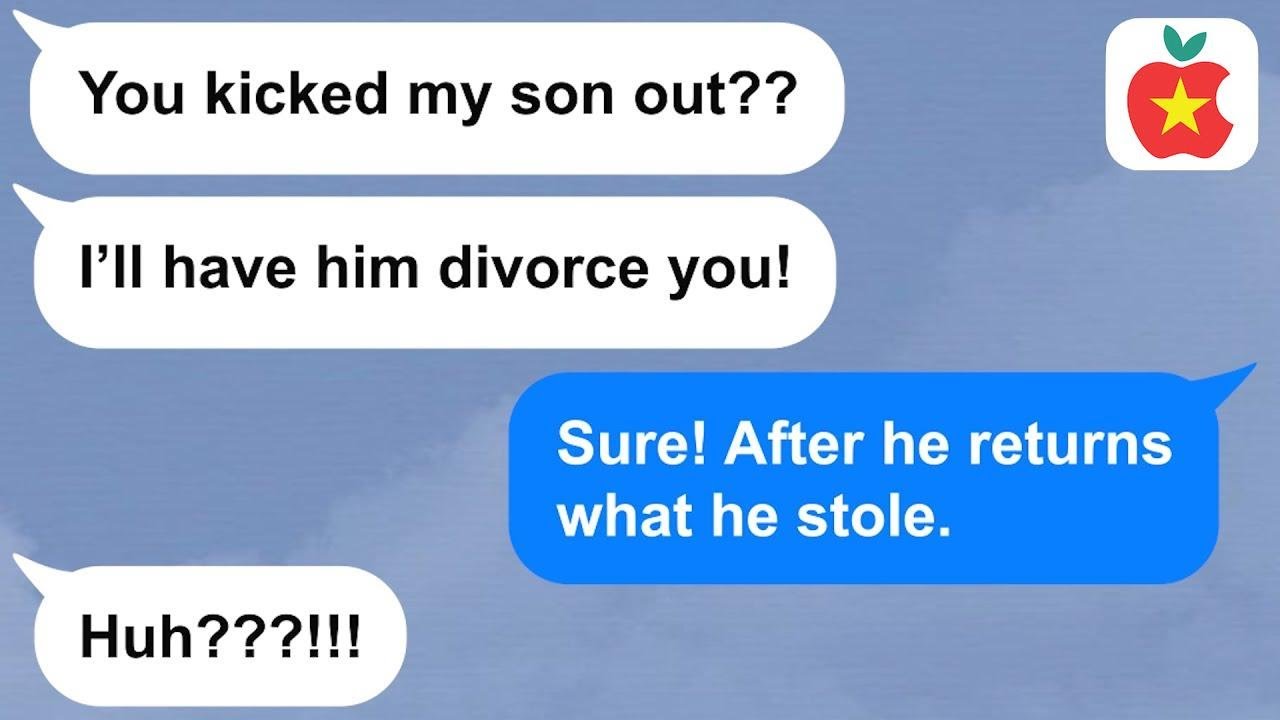【Apple】MIL complains I kicked her son out because he's lazy, jobless and annoying.