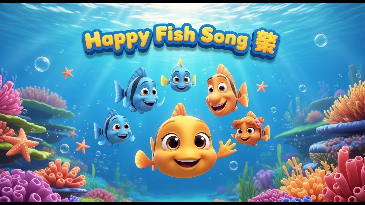 Happy Fish Song 🐟🎶 | Fun Baby Shark Style Nursery Rhyme for Kids | 3D Animation