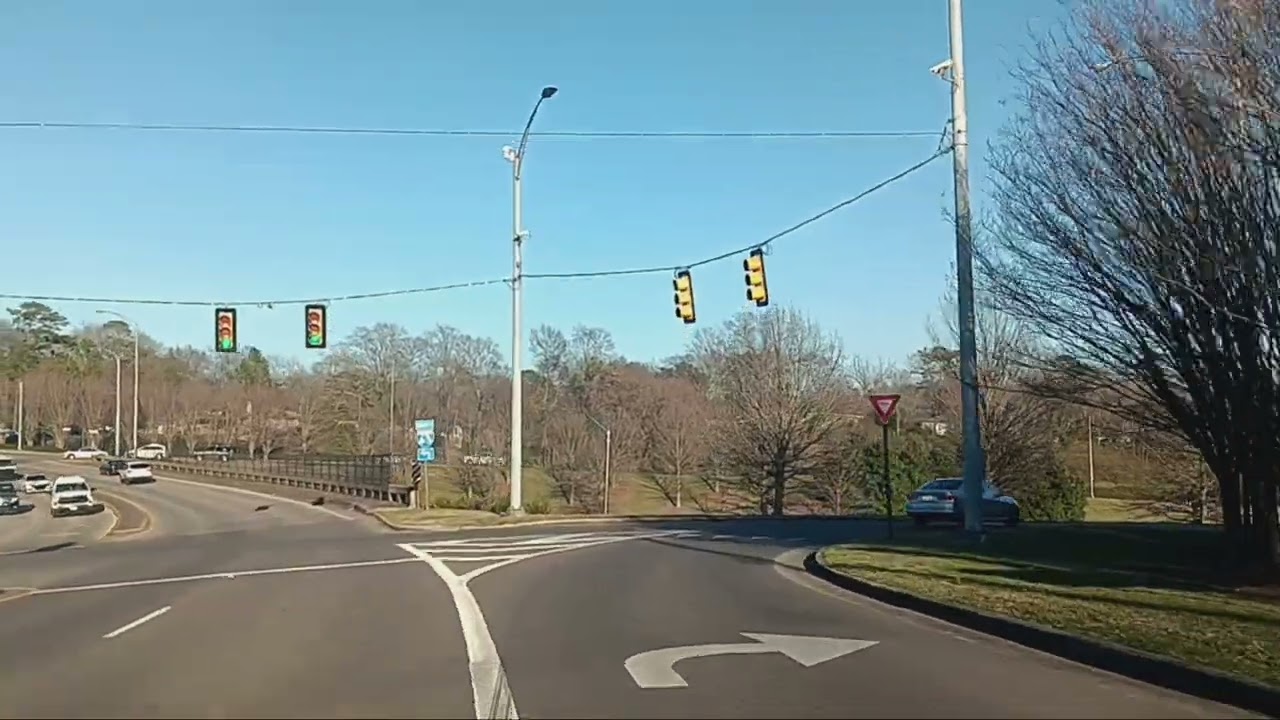 Driving around the roads of Jefferson County Alabama on a sunny afternoon.
