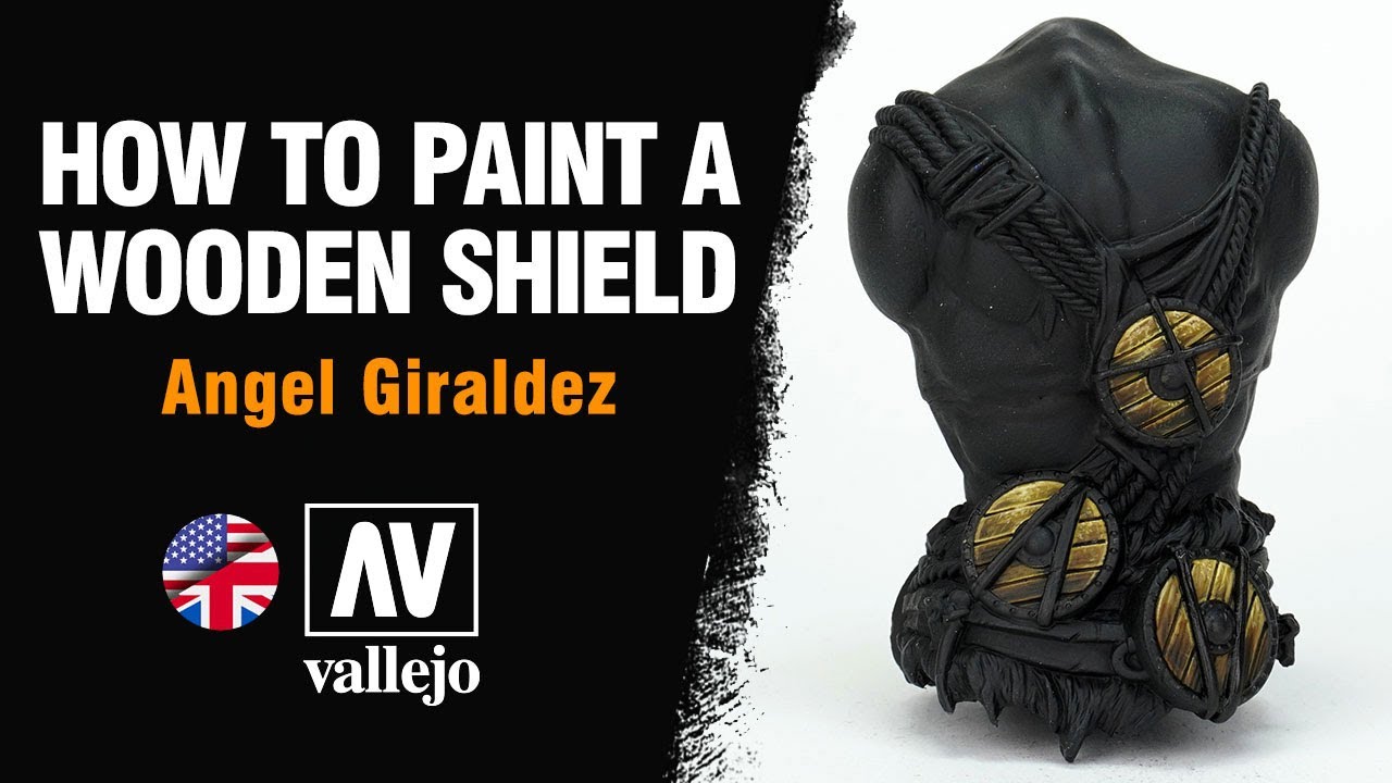 🇺🇸🇬🇧 HOW TO PAINT A WOODEN SHIELD by Angel Giraldez🪵🛡