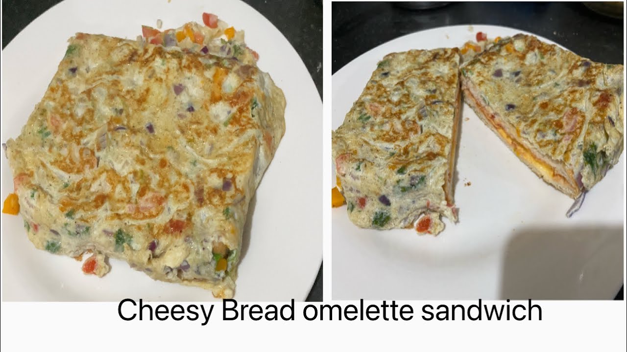 Cheesy bread omelette sandwiches
