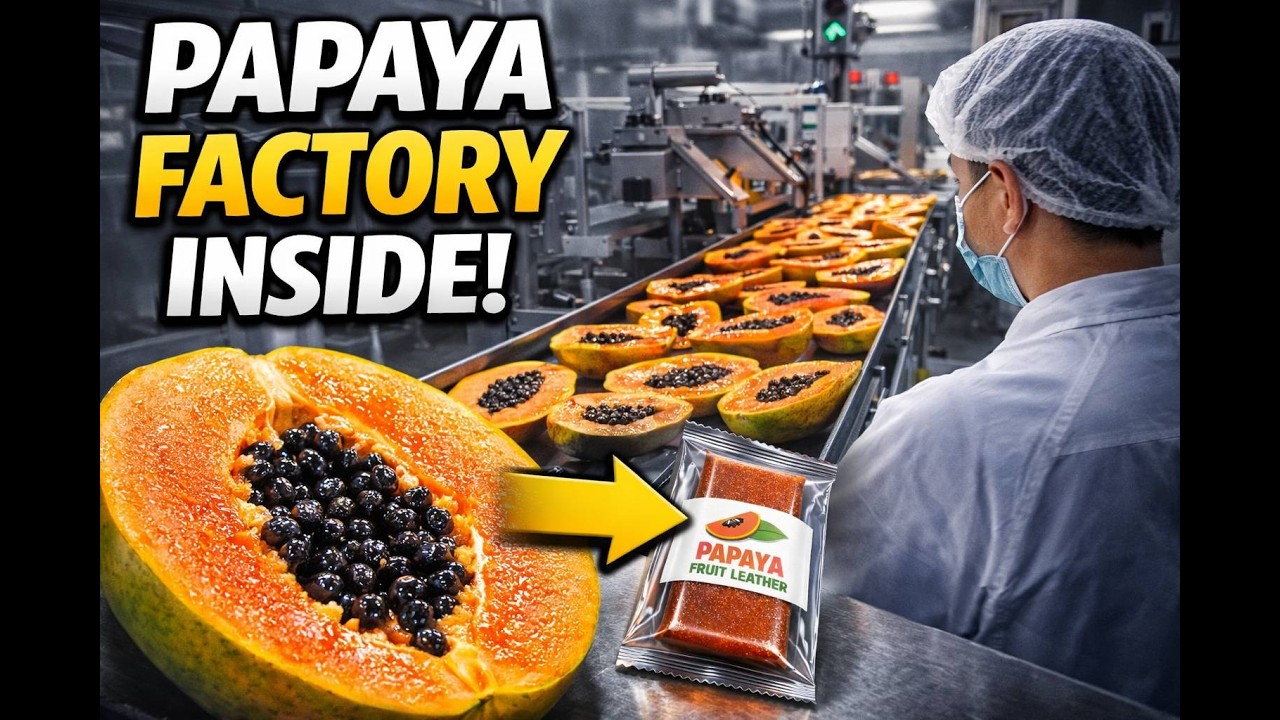 Inside a Modern Papaya Fruit Leather Factory | From Farm to Finished Snack Bar (Full Process)