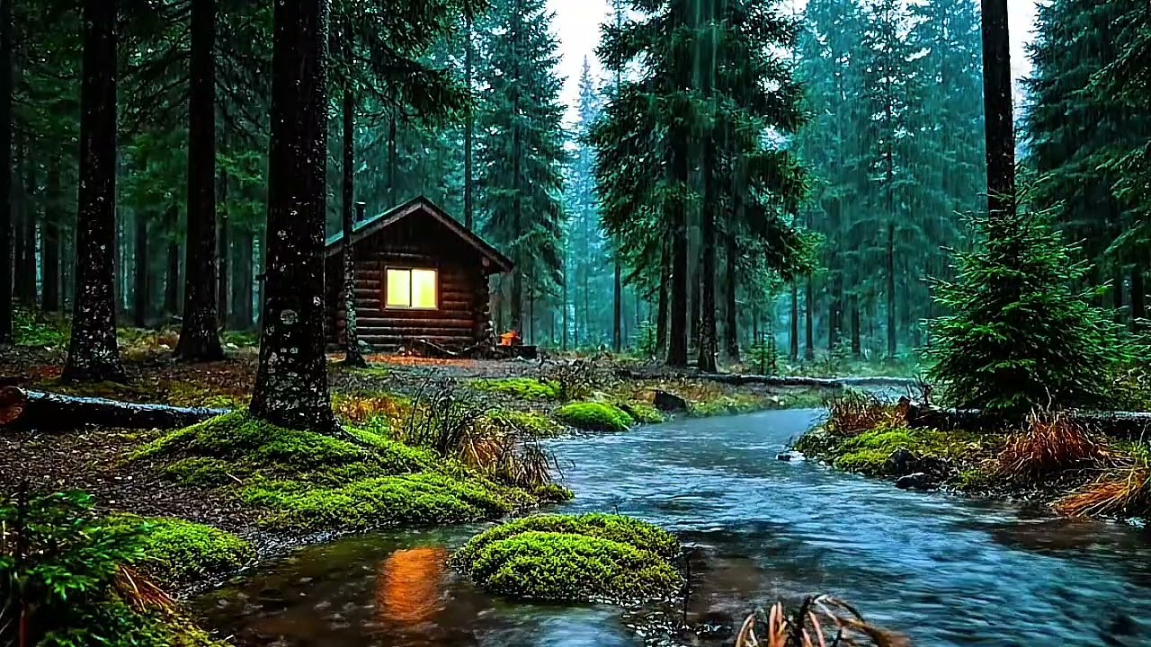 Cozy Canadian forest Rain & Soft Thunder Healing Rain Sounds for Deep Sleep and Full Relaxation