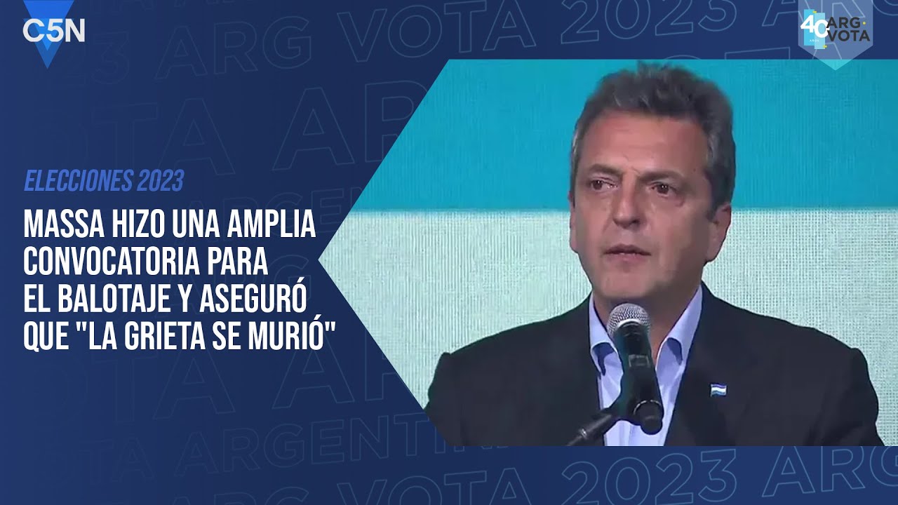 El discurso de SERGIO MASSA tras su VICTORIA en las ELECCIONES GENERALES
