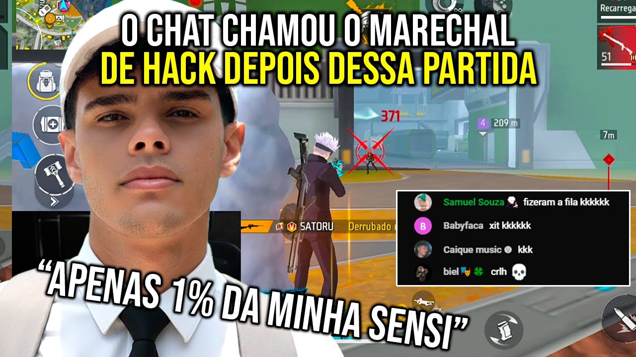 O CHAT CHAMOU O MARECHAL DE HACK DEPOIS DESSA PARTIDA! ELE FALOU QUE E APENAS 1% D SENSI - FREE FIRE