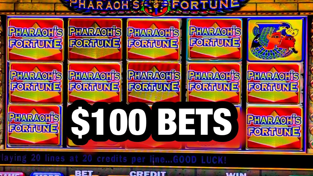 I DID $100 BETS ON PHARAOH'S FORTUNE HIGH LIMIT SLOT