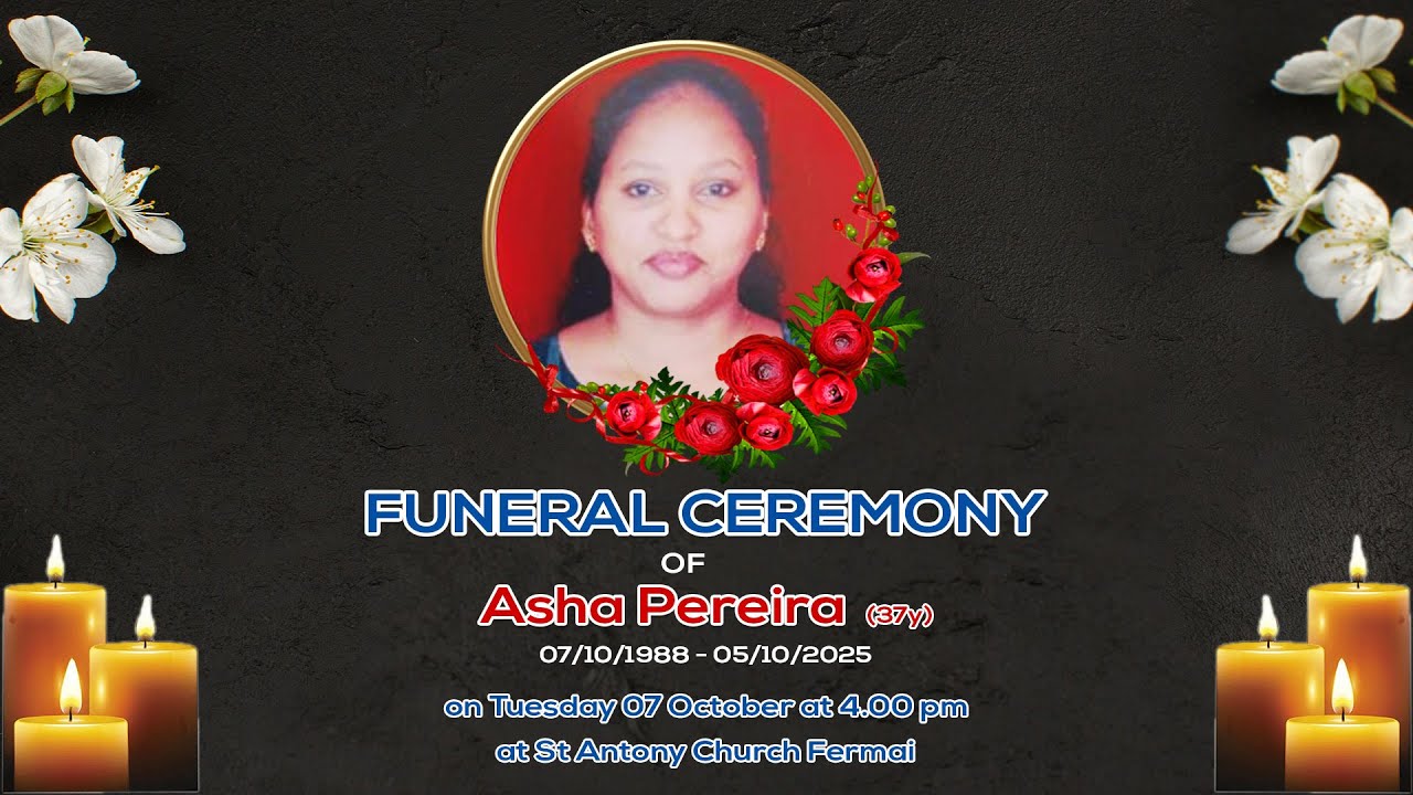 FUNERAL CEREMONY OF - ASHA PEREIRA | St. Antony Church ,Fermai