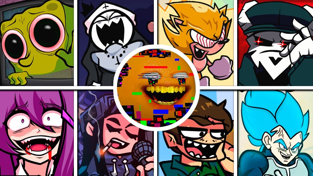 FNF Sliced - But Everyone Sings It 🎤 (Different Characters Sing It) VS Corrupted Annoying Orange