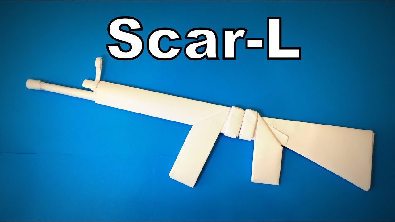 Оригами Винтовка | Как сделать бумажную винтовку Scar-l