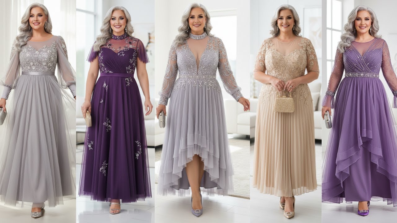 THIS SOFT TULLE ILLUSION NECKLINE DRESS COLLECTION DEFINES GRACE | AI CONCEPT 🟣