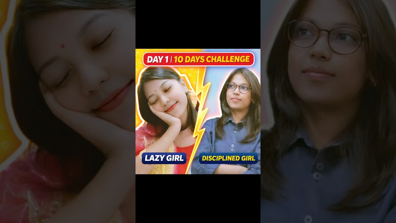 Day 1 of my 10 Days Challenge 💪✨Lazy girl se disciplined girl 👧 💖
