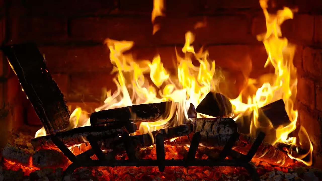🔥Relaxing Fireplace 4K – Steady Dancing Flames & Natural Wood Crackling.