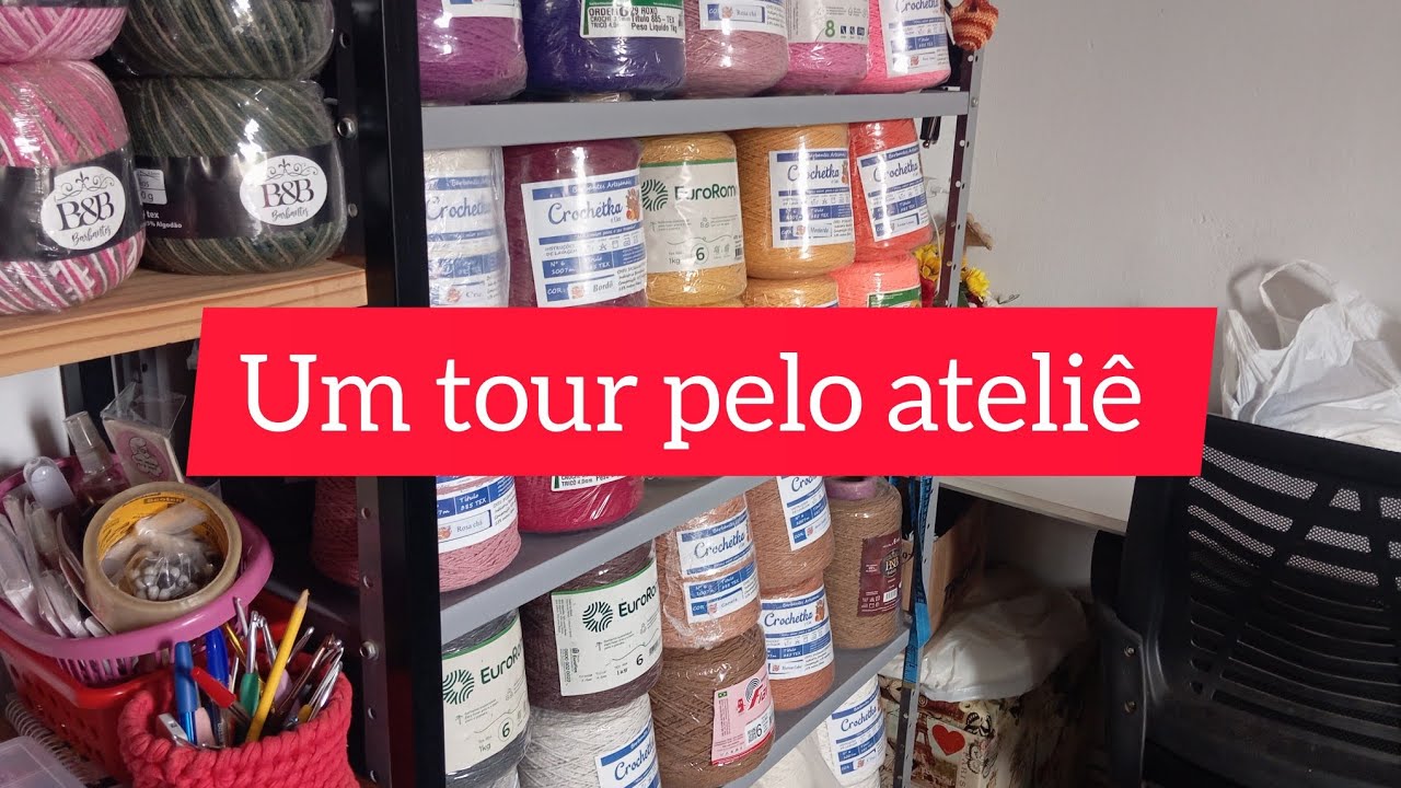 🚨 um tour pelo ateliê ☺️ vem conhecer nosso cantinho #vlog #crochê