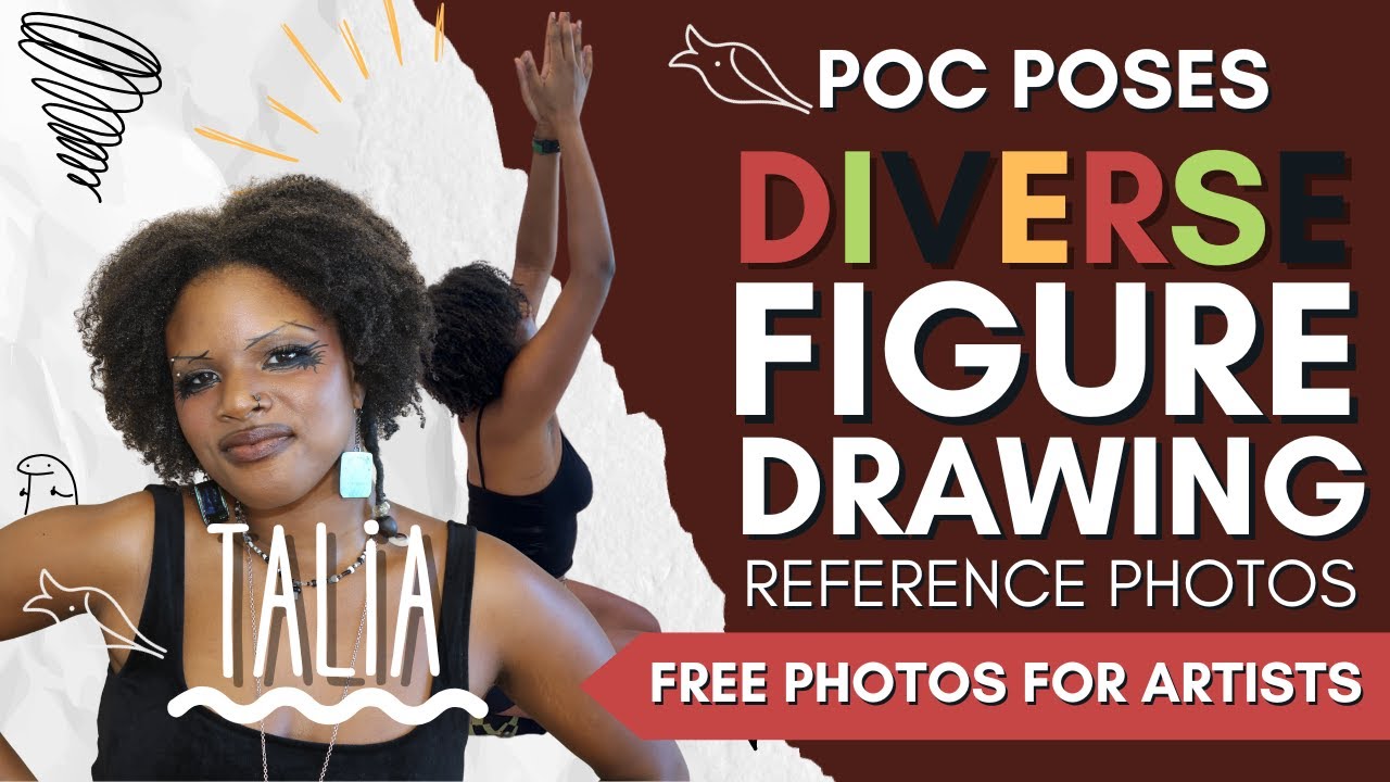 POC Poses: Black & Brown Figure Drawing Reference (Model Talia)