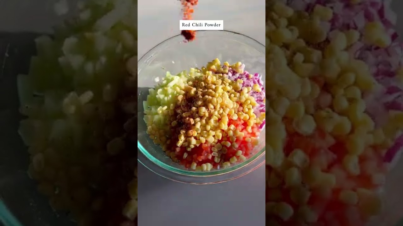 CORN CHAAT KACHUMBER SALAD (vegan, healthyish)