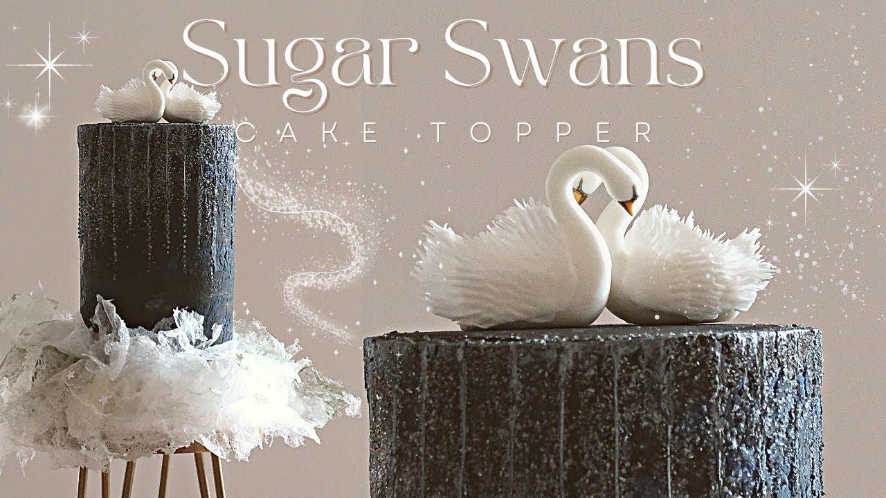 Sugar Swan Figurines Cake Topper Tutorial