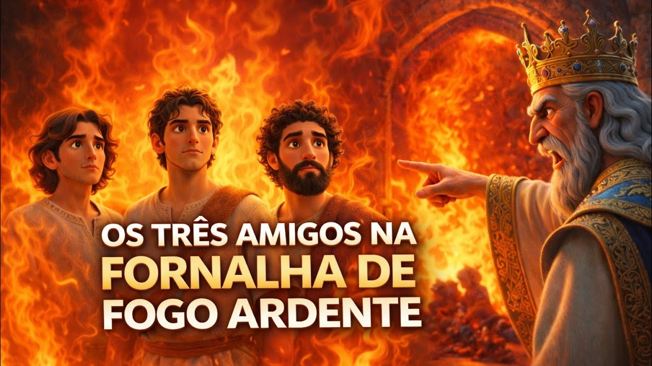 OS TRÊS AMIGOS NA FORNALHA DE FOGO ARDENTE #JESUS #amor #ovelhinhas #infantil #criancadejesus