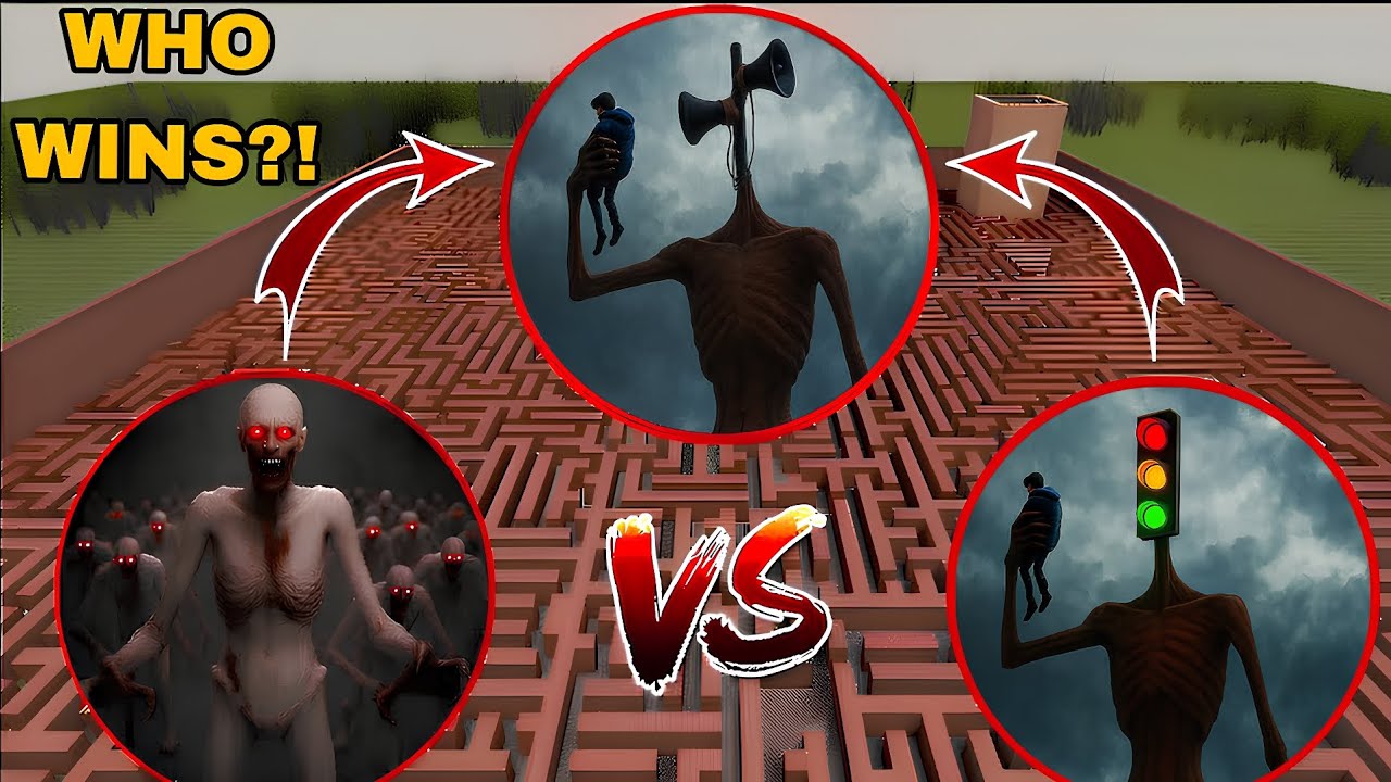 Garry’s Mod: SCP-096 VS Siren Head VS Traffic Light Head (WHO WINS?)