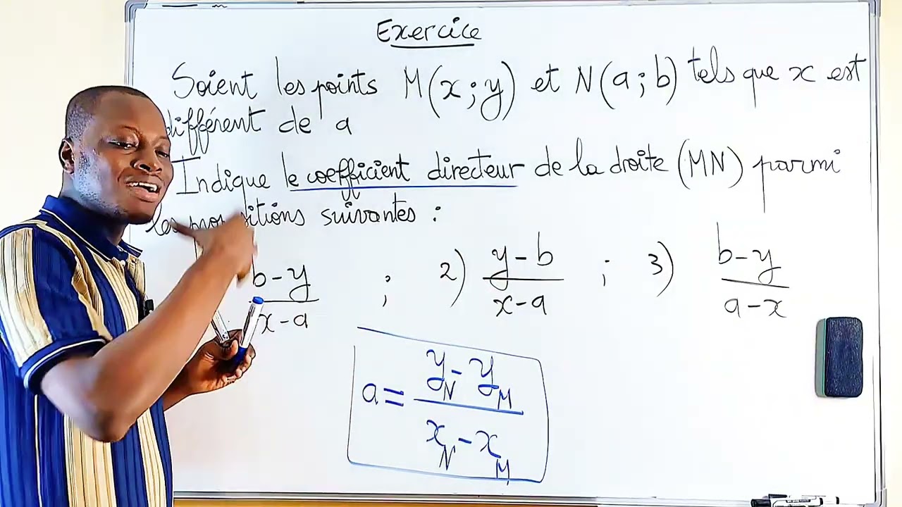 Déterminer le coefficient directeur d'une droite  #maths #fonction #education #mathematics 