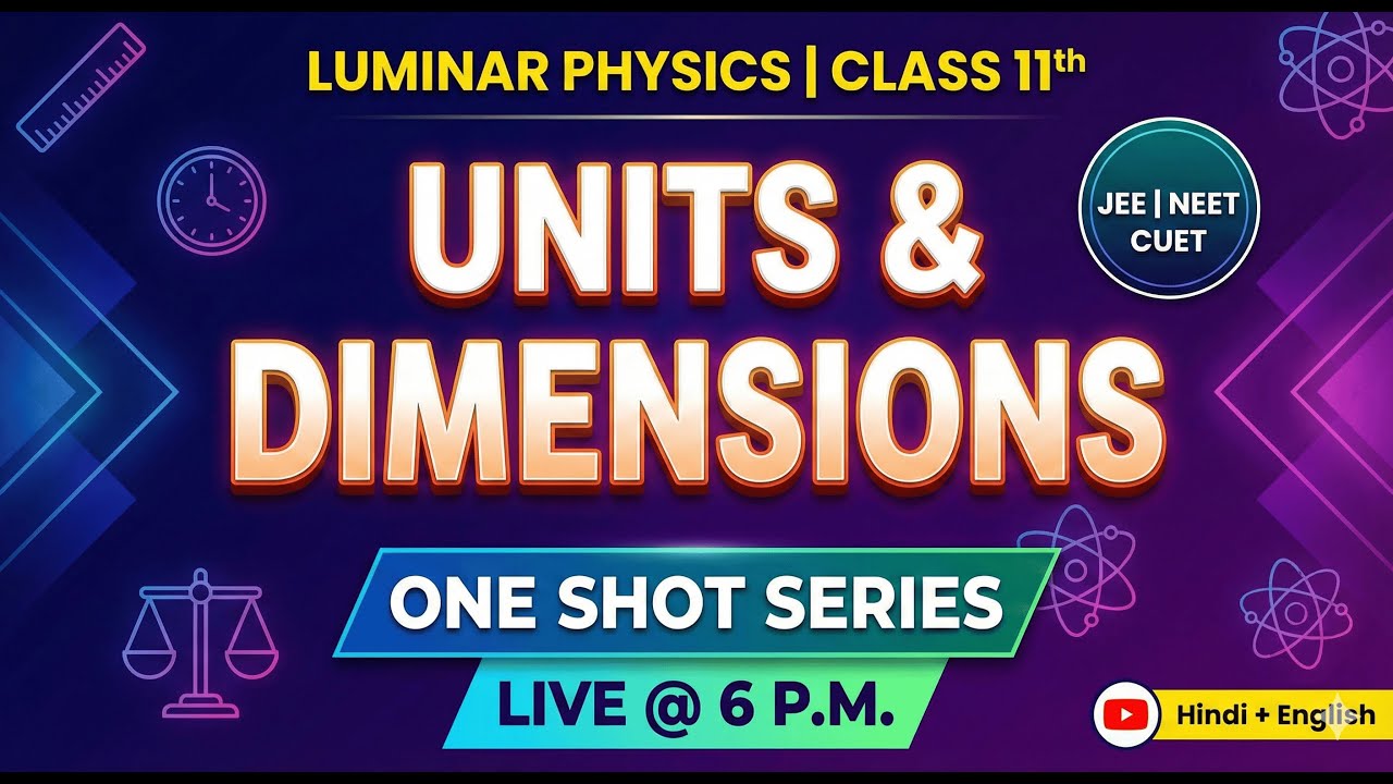 Class 11 Physics Chapter 1: Units and Dimensions | One Shot | Luminar Physics (Abhinit Sir)