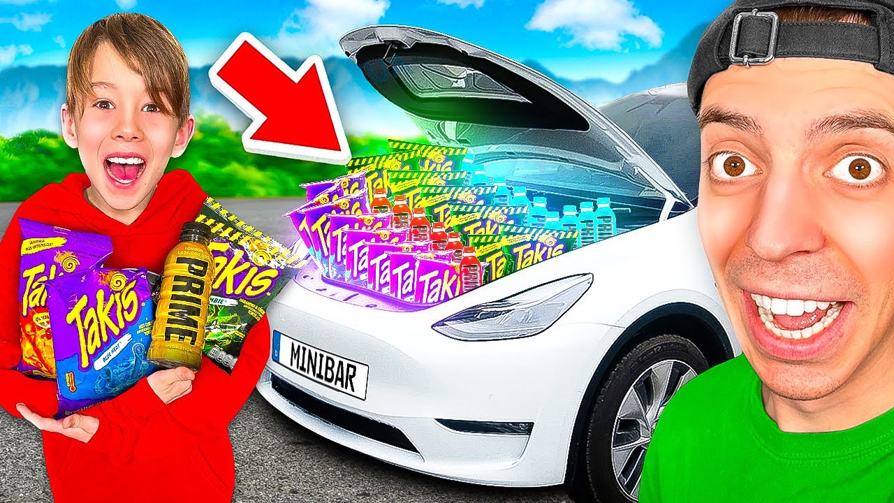 KLEINER JUNGE kauft ALLES für TESLA MINIBAR ein! 😲 (ESKALIERT)