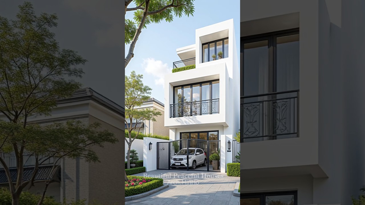 Stunning 3-Story Modern Townhouse in Elegant White