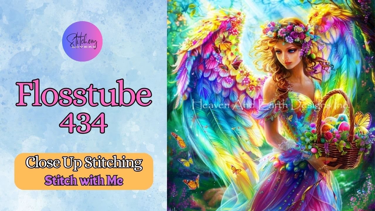 Flosstube #434 | HAED Mini Rainbow Angel | Close Up Stitching | SWM |  STITCHERY LOVERS