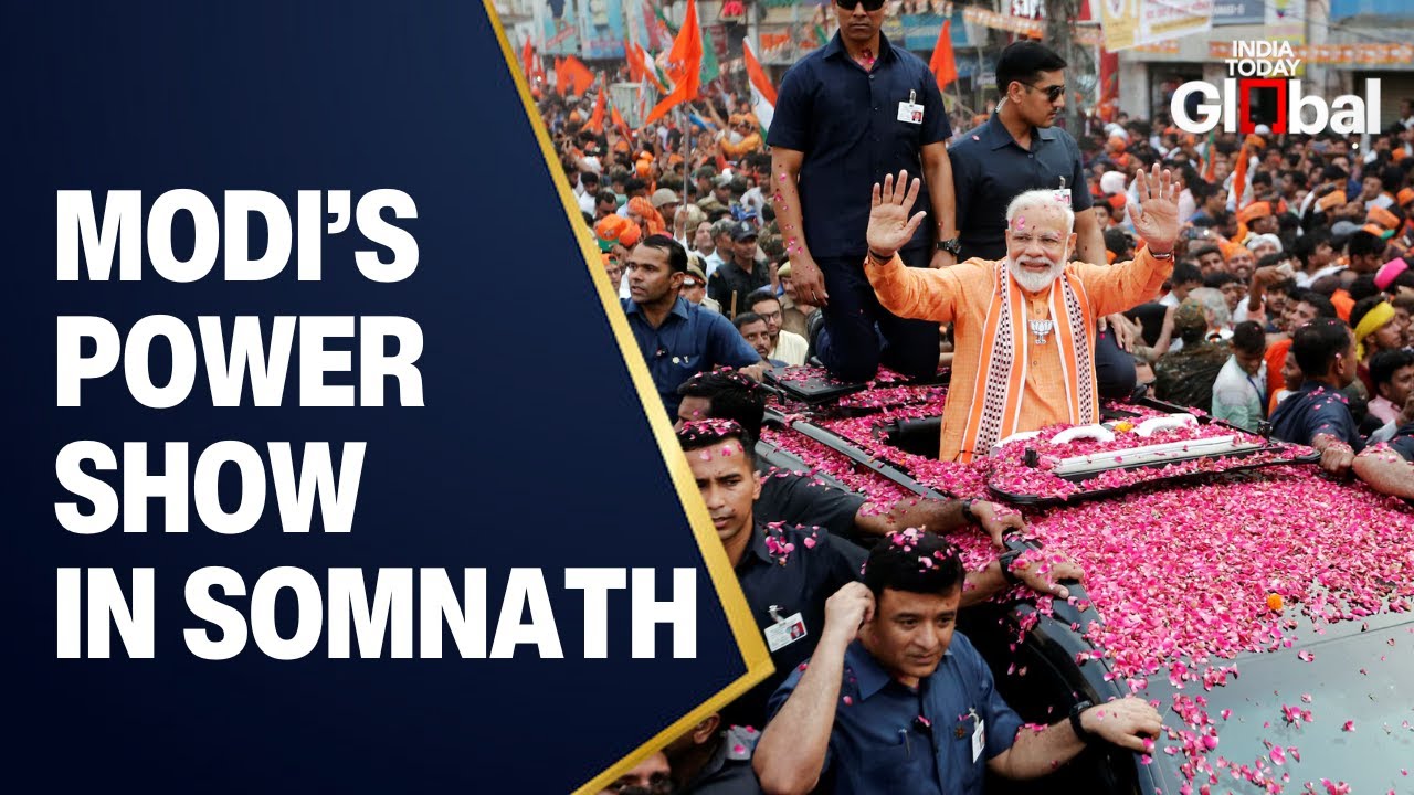 LIVE: PM Narendra Modi Holds Grand Roadshow in Gir Somnath, Gujarat