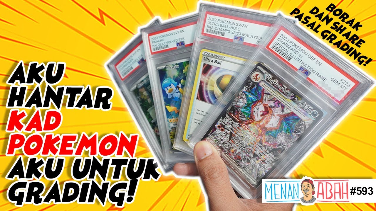 CHARIZARD ex SIR aku dapat PSA berapa?! REVIEW & SHARING tentang CARD GRADING! [Menan Abah Ep.593]