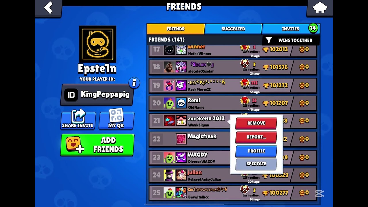 My friends list
